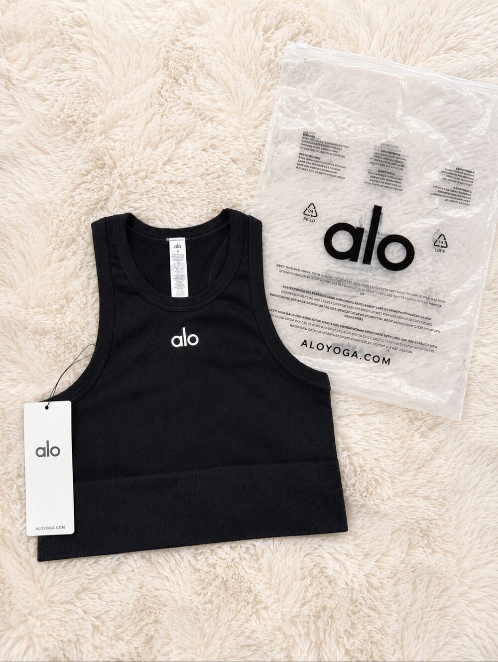 Alo Black Tank Top Womenās Size M